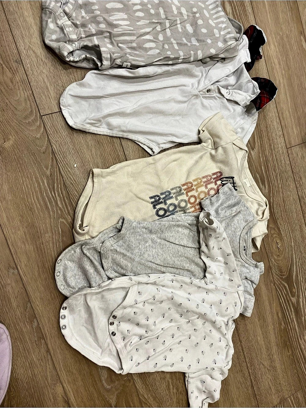 5 piece bundle Loulou LOLLIPOP Baby Bodysuit Lot Organic Cotton 6-12 Months